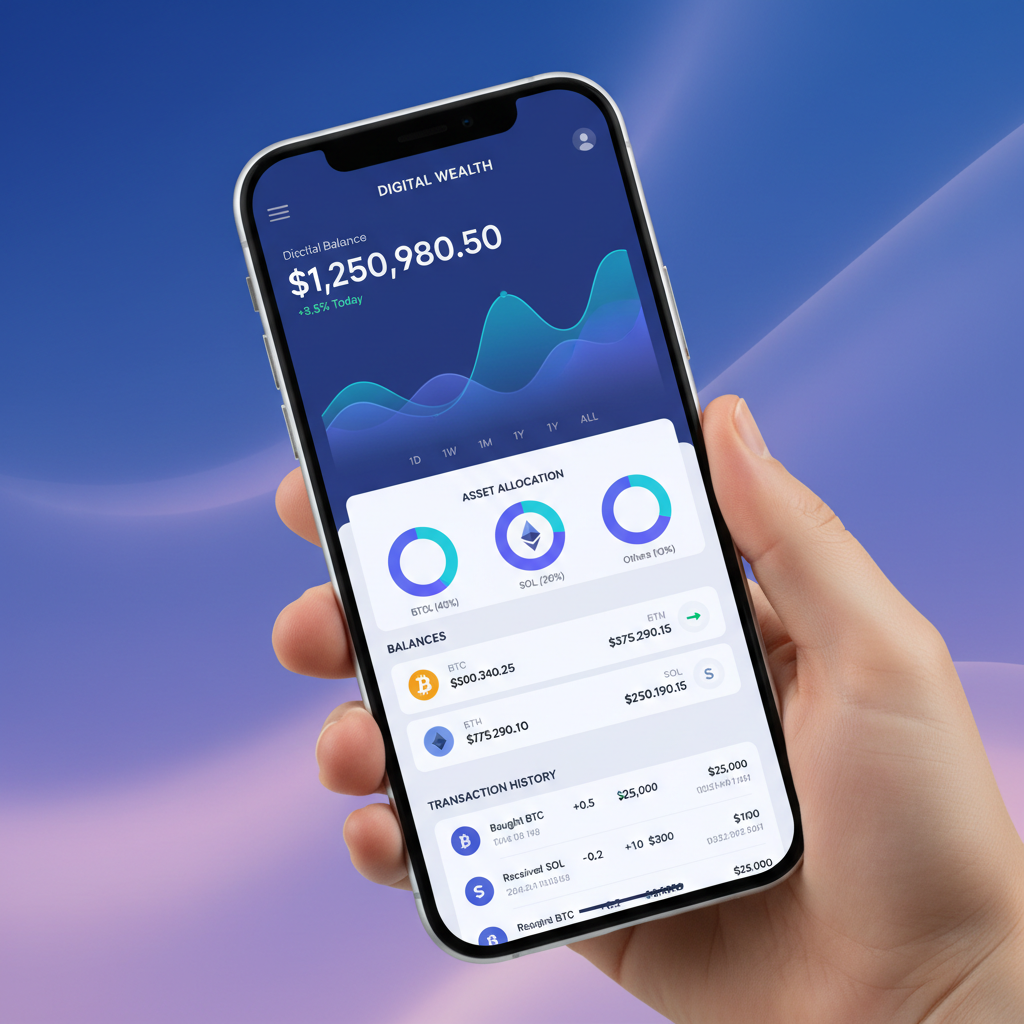 Modern fintech dashboard displaying real-time gold trading charts and asset management interface